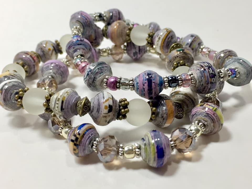 Brenda Purple Bead Bracelet