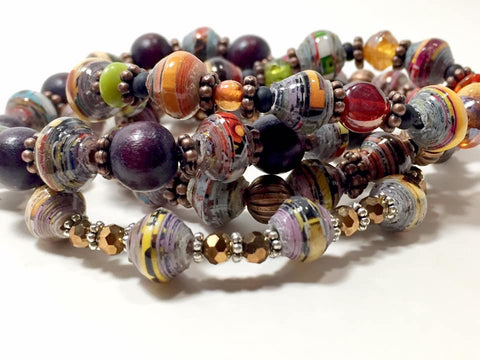 Diane Paper Bead Bracelet