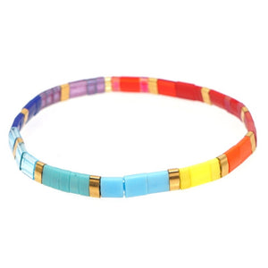 Rainbow World Tila Bead Bracelet